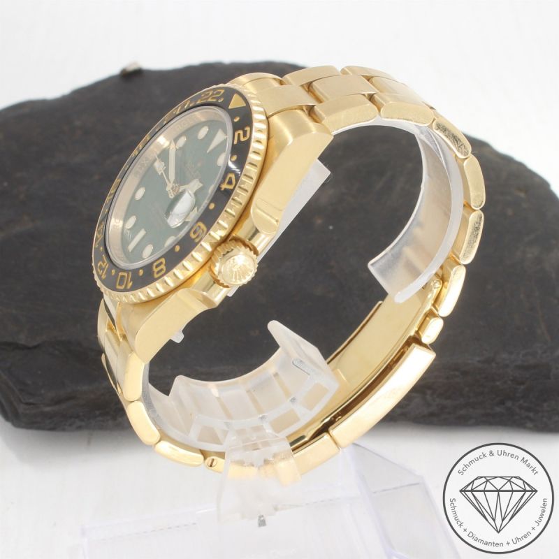 Rolex GMT Masters ll Automatik Uhr 116718 green Dial 18 Karat Gelb Gold - 97510