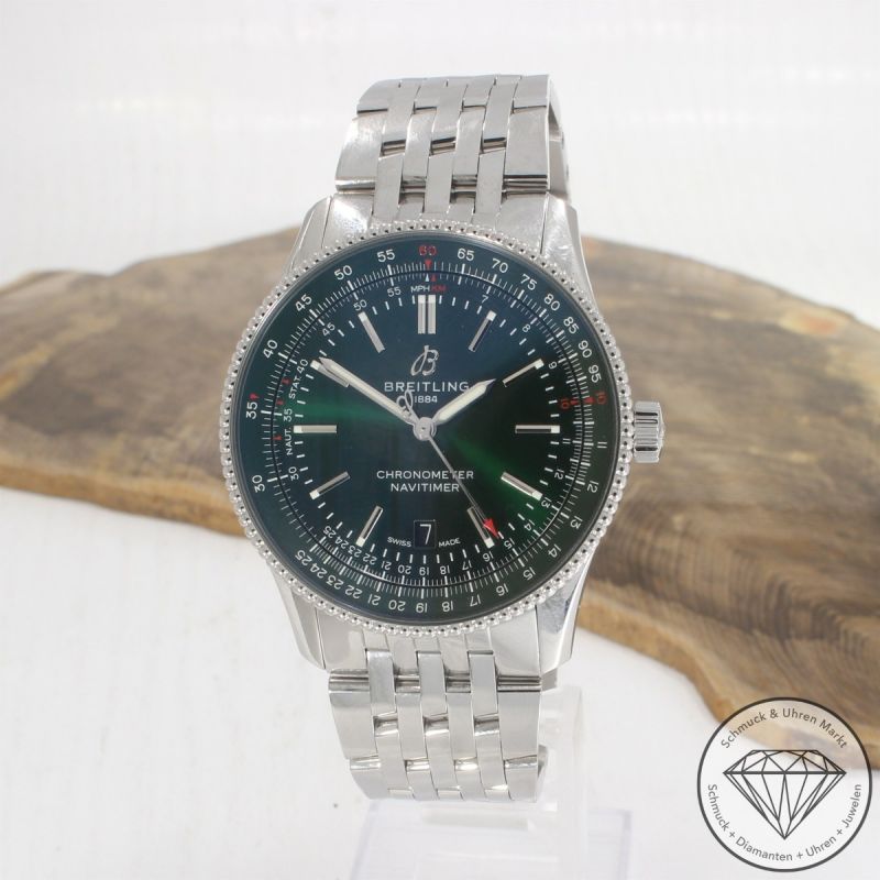 Wert 5950 € Breitling Navitimer Automatik Uhr Full Set A17326 Edelstahl - 101358