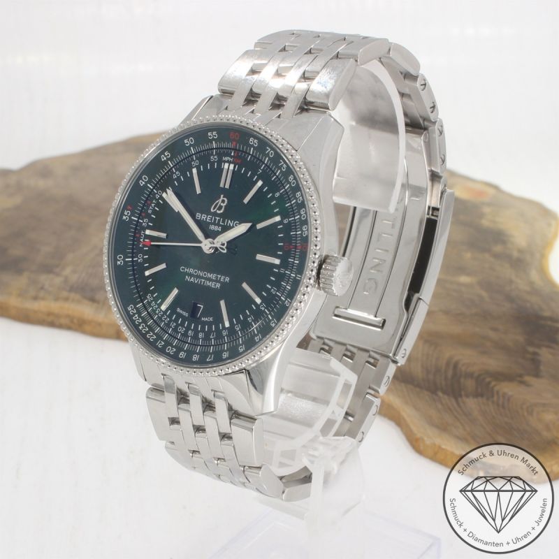 Wert 5950 € Breitling Navitimer Automatik Uhr Full Set A17326 Edelstahl - 101358