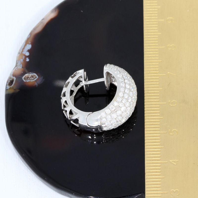 Sale! Wert 11700 € Brillant Ohrringe Creolen (4,10 carat) in 750er 18 K Weißgold - 47110