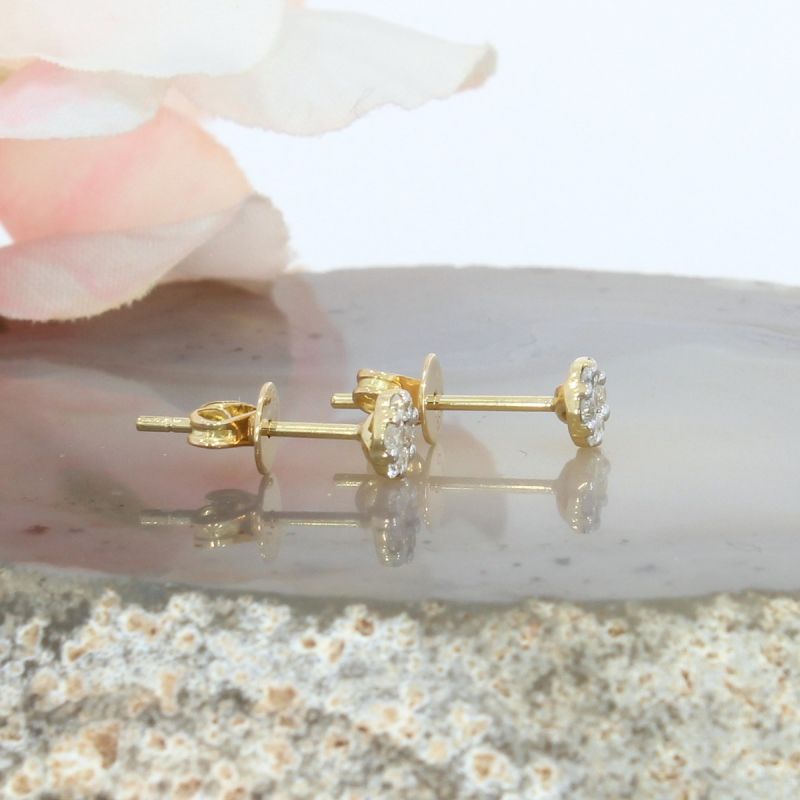  Wert 640 € Brillant Ohrstecker Ohrringe (0,20 carat) in 750er 18 K Gelbgold - H82