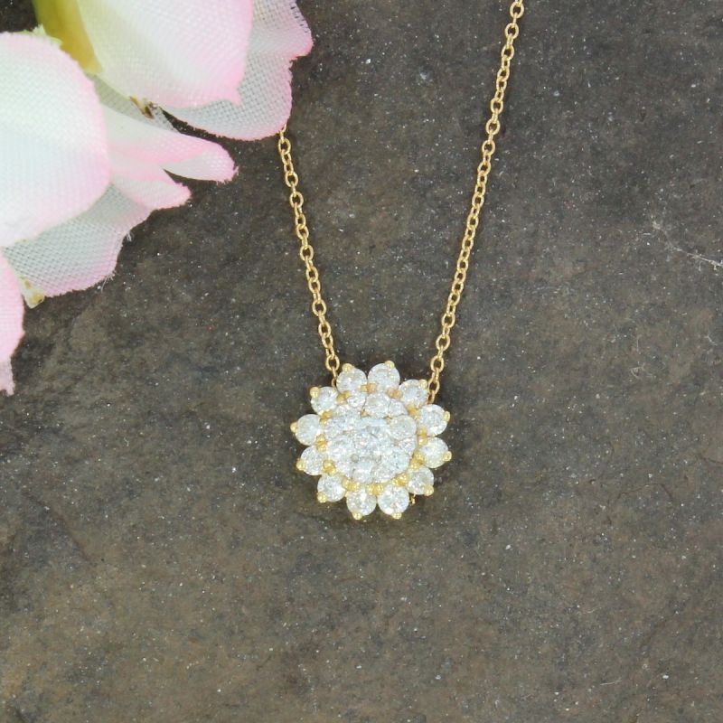 Wert 1150 € Brillant Anhänger mit Kette (0,40 carat) in 750er 18 K Gelbgold - H160