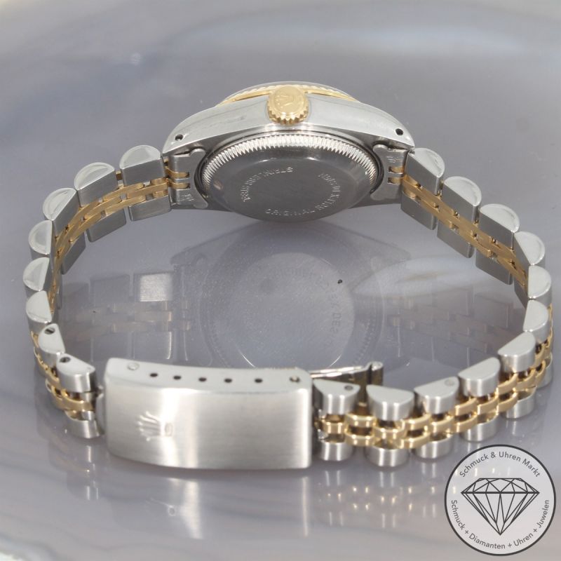 Rolex Datejust Lady Automatik Uhr 69173 seltenes Zifferblatt Edelstahl 18 Karat Gelbgold - 101259