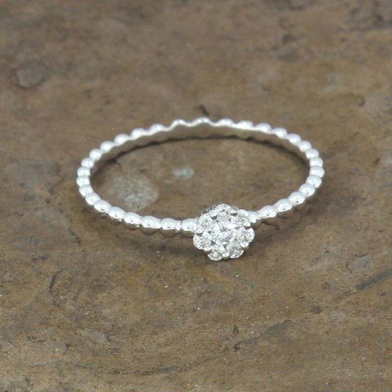 Wert 770 € Brillant Ring (0,10 carat) in 750er 18 K Weißgold Größe 56 - H434
