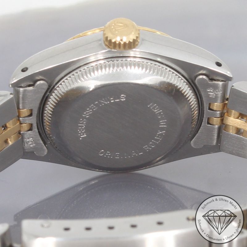 Rolex Datejust Lady Automatik Uhr 69173 seltenes Zifferblatt Edelstahl 18 Karat Gelbgold - 101259
