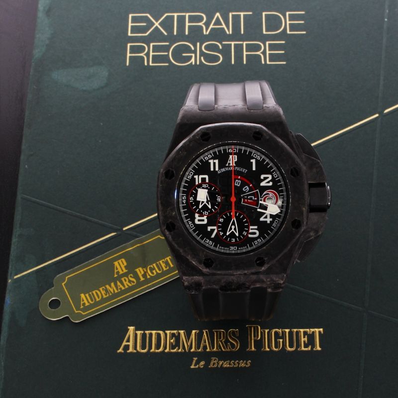 Audemars Piguet Royal Oak Carbon Herren Uhr 44 mm Box + Papiere Stahl Kautschuk - 63915