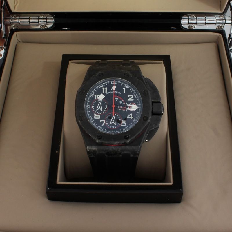 Audemars Piguet Royal Oak Carbon Herren Uhr 44 mm Box + Papiere Stahl Kautschuk - 63915