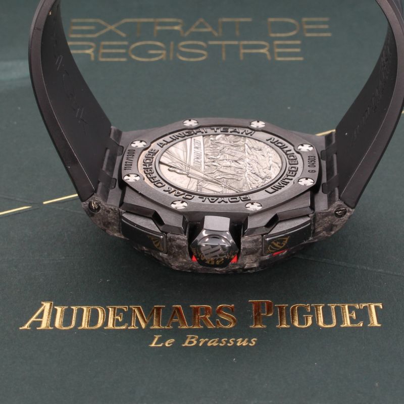 Audemars Piguet Royal Oak Carbon Herren Uhr 44 mm Box + Papiere Stahl Kautschuk - 63915