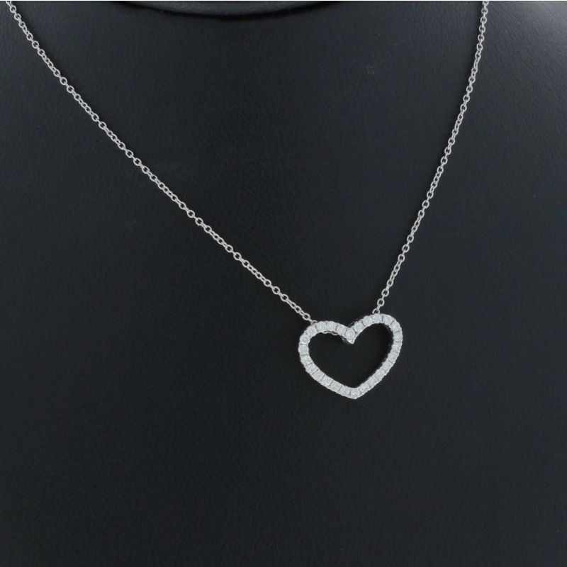 Wert 1150 € Brillant Anhänger Kette Herz (0,15 carat) in 750er 18 K Weißgold - H48