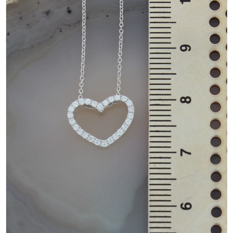 Wert 1150 € Brillant Anhänger Kette Herz (0,15 carat) in 750er 18 K Weißgold - H48