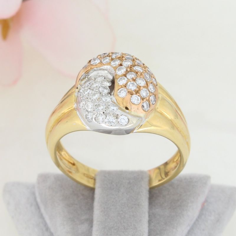 Wert 3100 € Tricolor Brillant Ring (ca. 0,70 carat) in 750er 18 K Gold - 66124