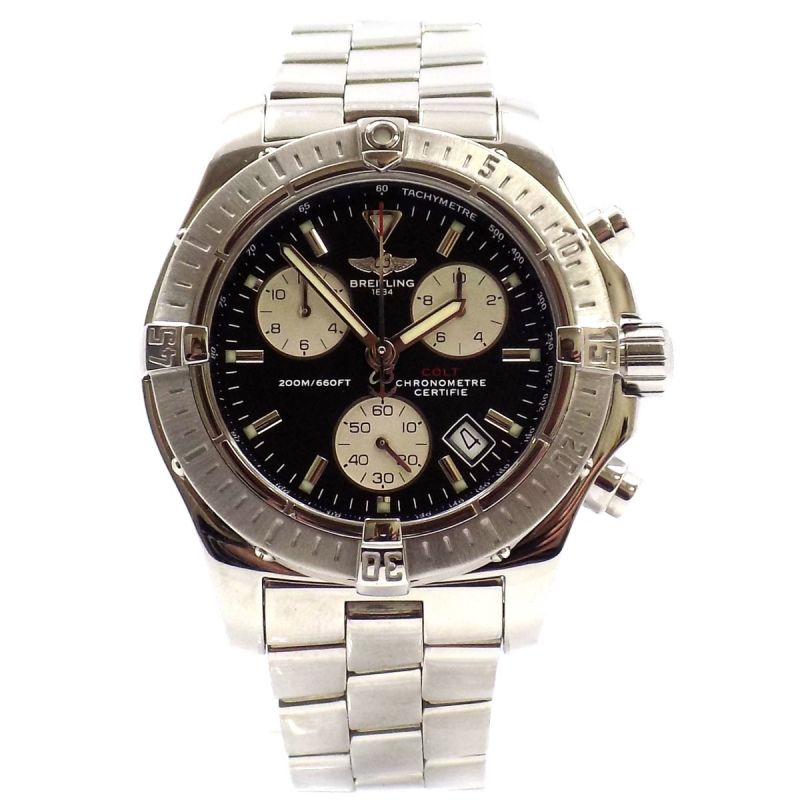 Breitling Colt Chronograph Quarz Uhr A73380 Full Set Edelstahl  - 66243
