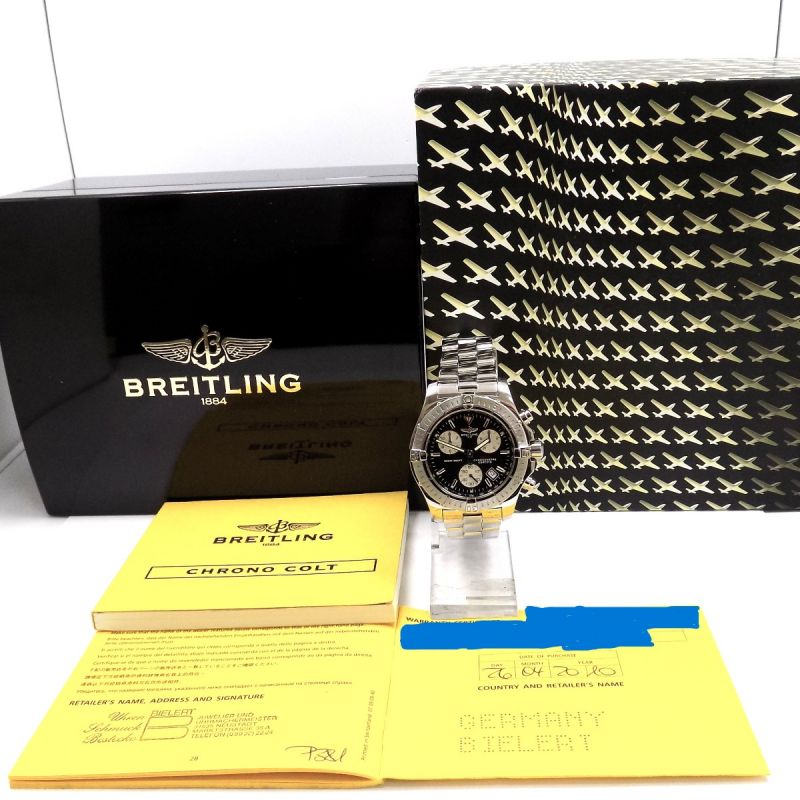 Breitling Colt Chronograph Quarz Uhr A73380 Full Set Edelstahl  - 66243