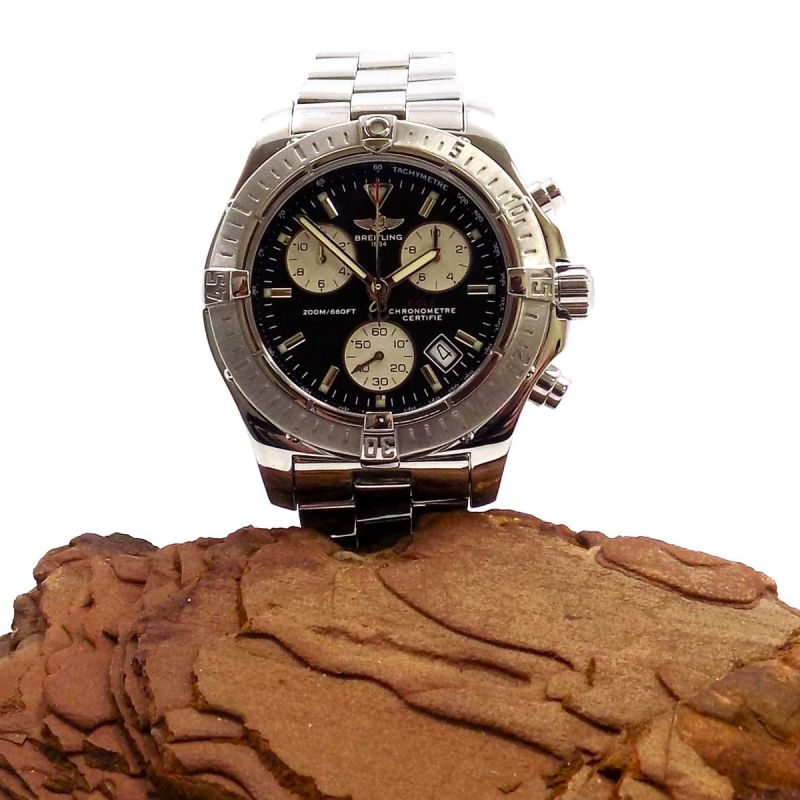 Breitling Colt Chronograph Quarz Uhr A73380 Full Set Edelstahl  - 66243