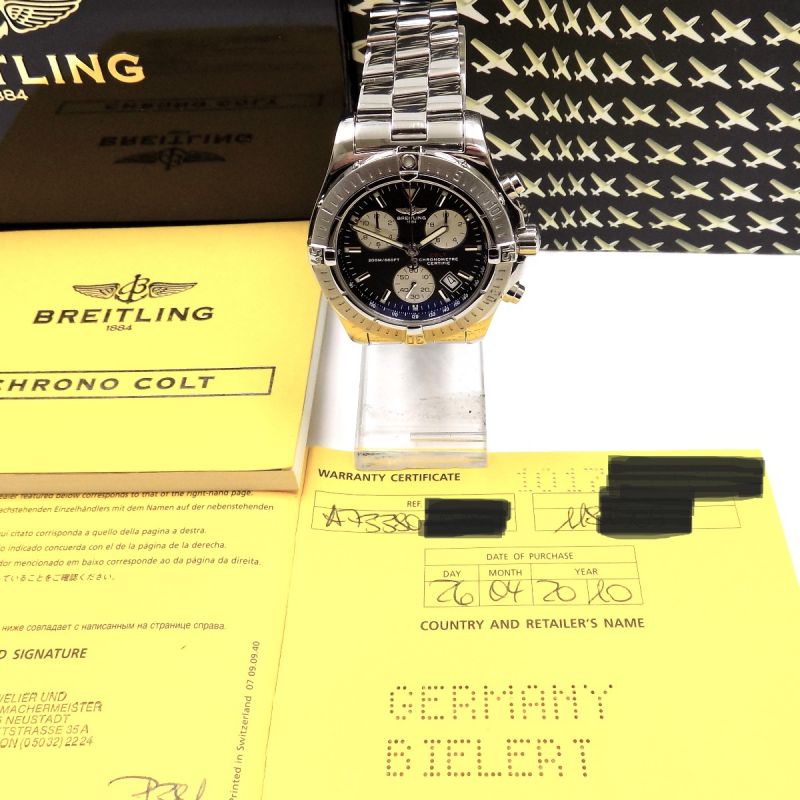 Breitling Colt Chronograph Quarz Uhr A73380 Full Set Edelstahl  - 66243