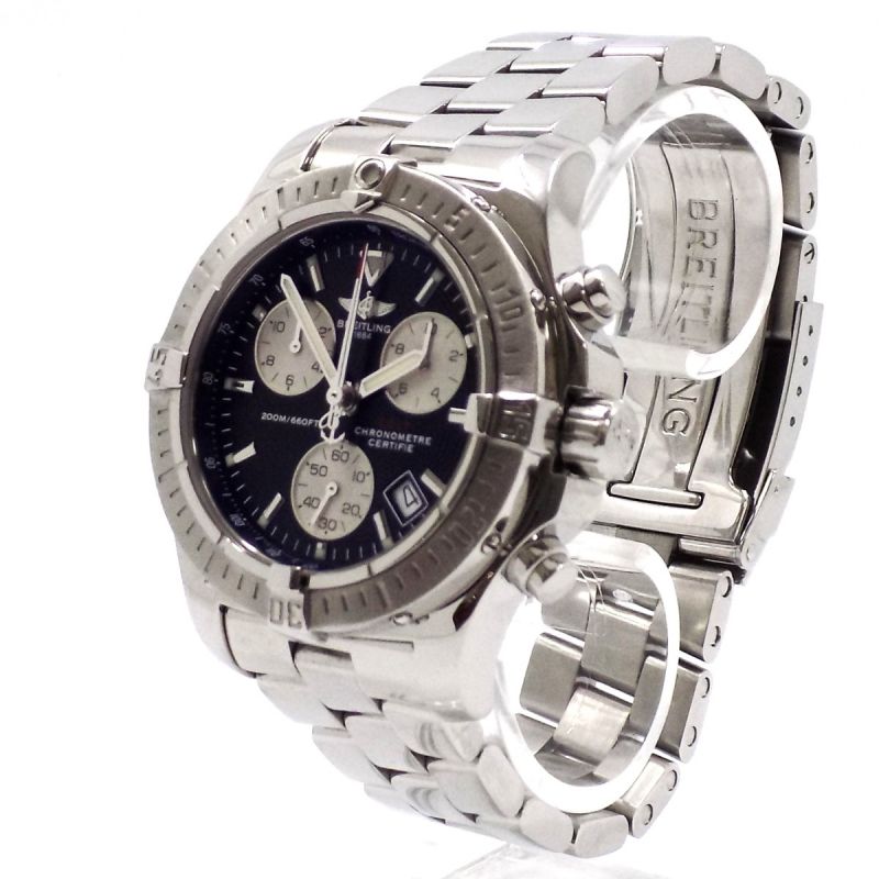 Breitling Colt Chronograph Quarz Uhr A73380 Full Set Edelstahl  - 66243