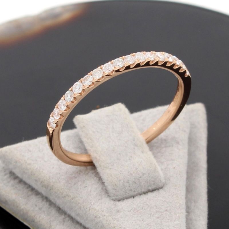 Wert 1000 € Brillant Halbmemory Ring (0,25 carat) in 750er 18 K Rosegold Größe 56 - H534