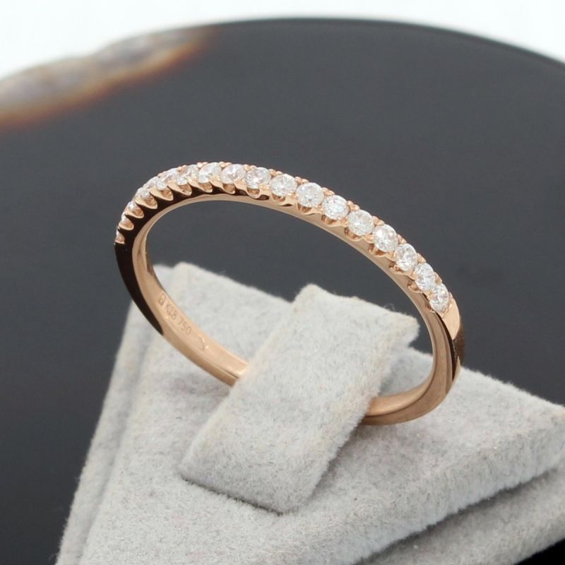 Wert 1000 € Brillant Halbmemory Ring (0,25 carat) in 750er 18 K Rosegold Größe 56 - H534