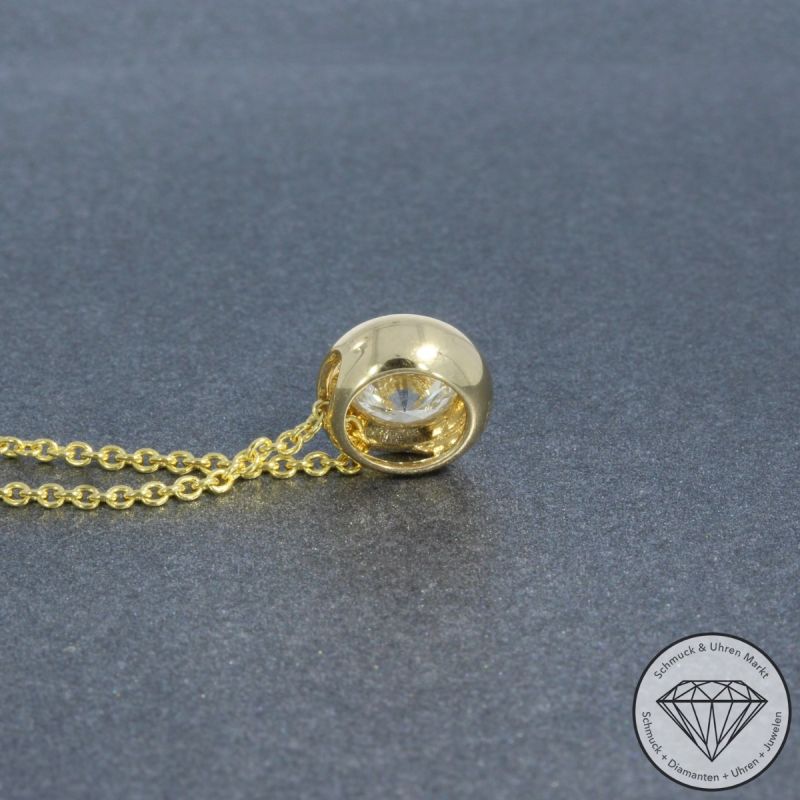 Wert 3990 € Solitär Brillant Anhänger mit Kette (0,63 carat) in 585er 14 K Gelbgold HRD - 105571