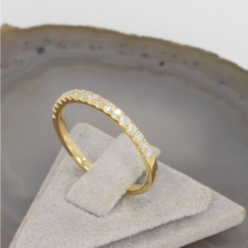 Wert 1290 € Brillant Halbmemory Ring (0,25 carat) in 750er 18 K Gelbgold Größe 55 - H458