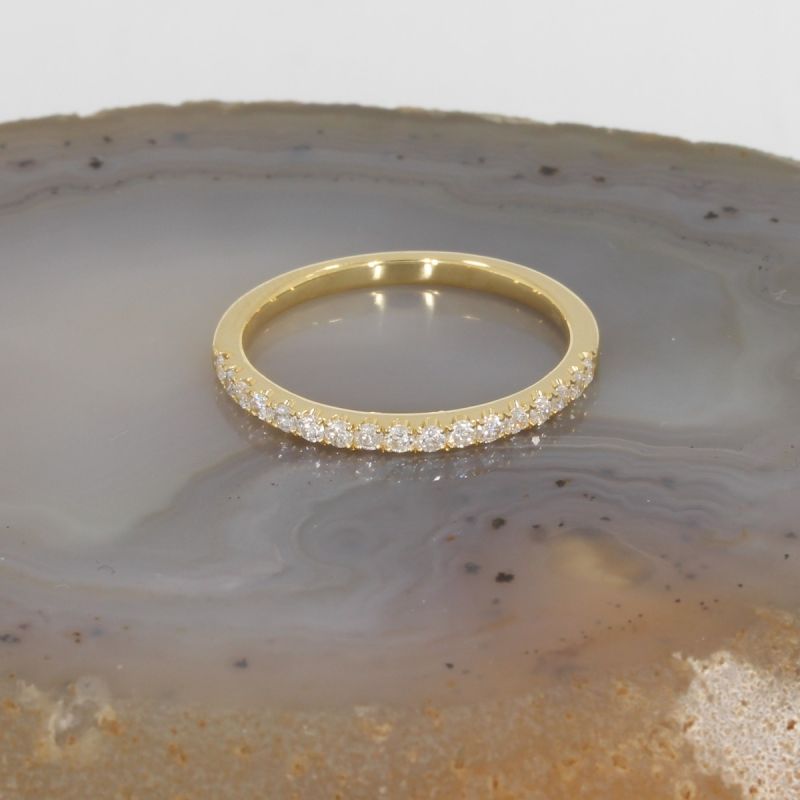 Wert 1290 € Brillant Halbmemory Ring (0,25 carat) in 750er 18 K Gelbgold Größe 55 - H458