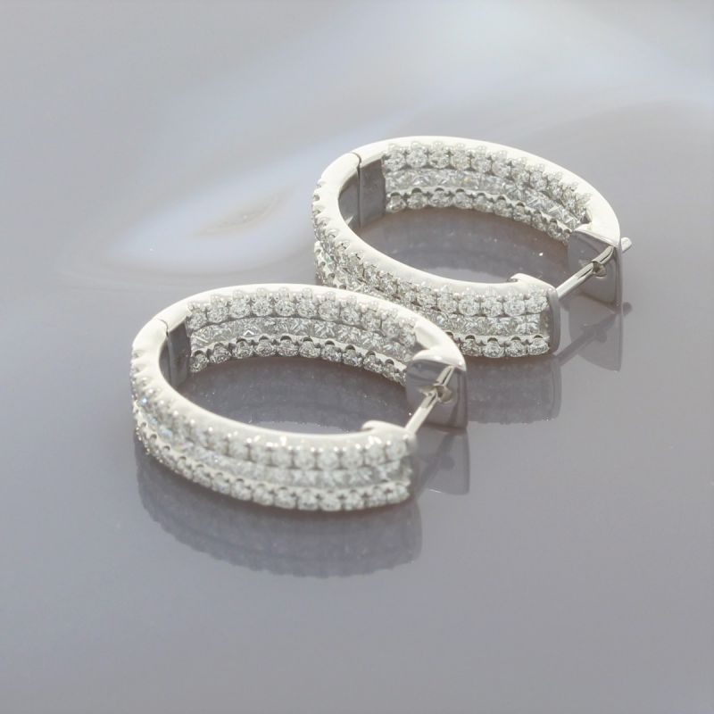 Wert 9890 € Brillant Diamant Creolen in 585er 14 K Weißgold - 74680
