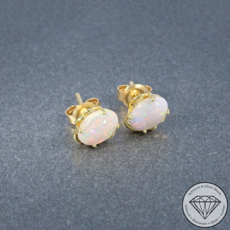 Wert 430 € Opal Ohrstecker in 585er 14 K Gelbgold - 74800
