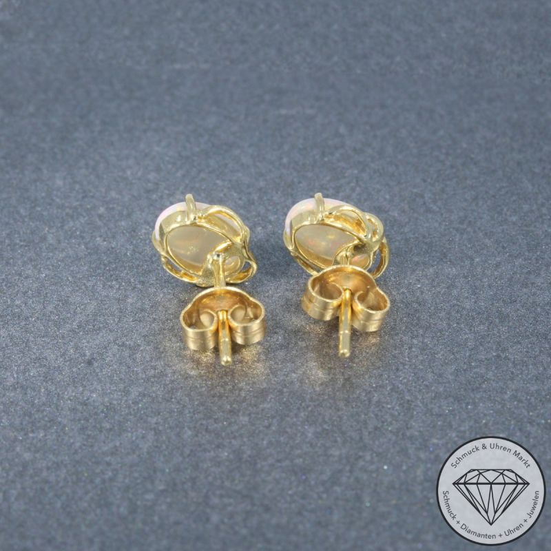Wert 430 € Opal Ohrstecker in 585er 14 K Gelbgold - 74800