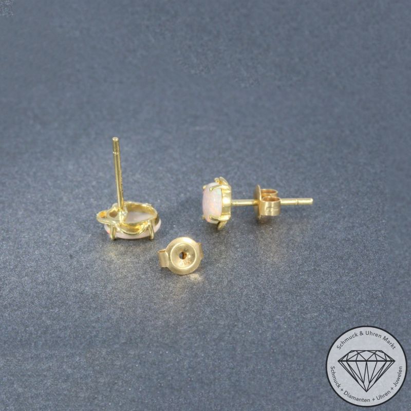 Wert 430 € Opal Ohrstecker in 585er 14 K Gelbgold - 74800