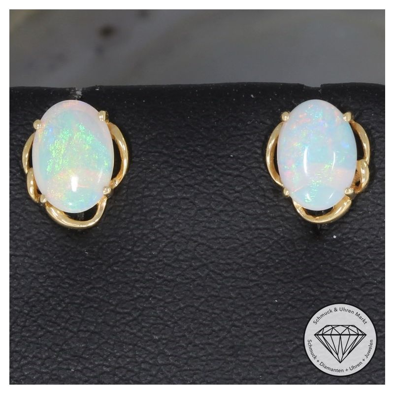 Wert 380 € Opal Ohrringe (0,50 carat) in 585er 14 K Gelbgold - 74869