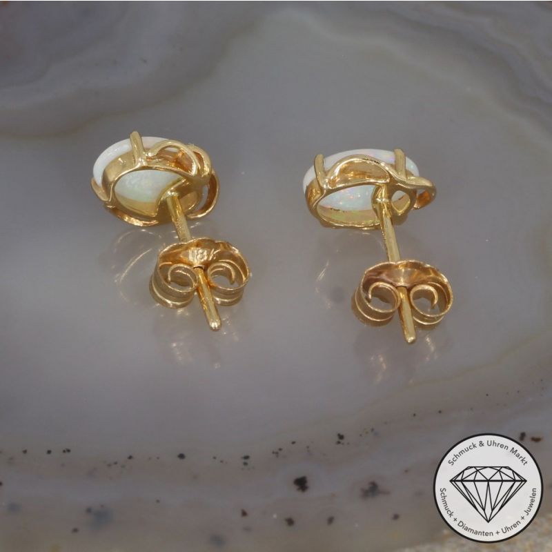 Wert 380 € Opal Ohrringe (0,50 carat) in 585er 14 K Gelbgold - 74869