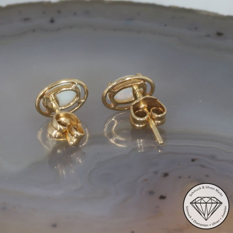 Wert 390 € Opal Ohrringe in 585er 14 K Gelbgold - 74871