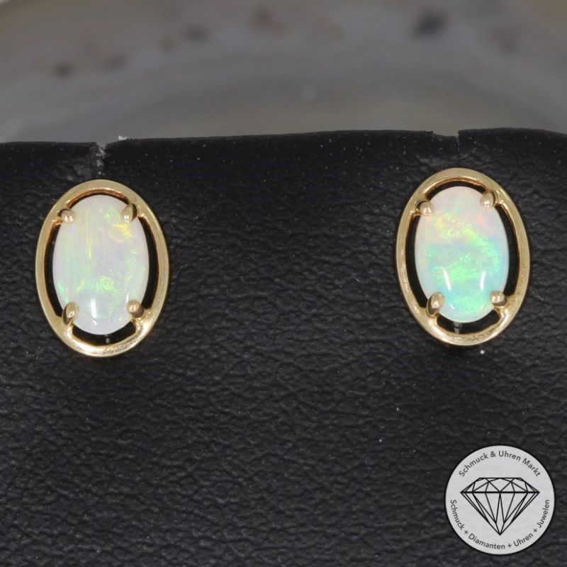 Wert 390 € Opal Ohrringe in 585er 14 K Gelbgold - 74871