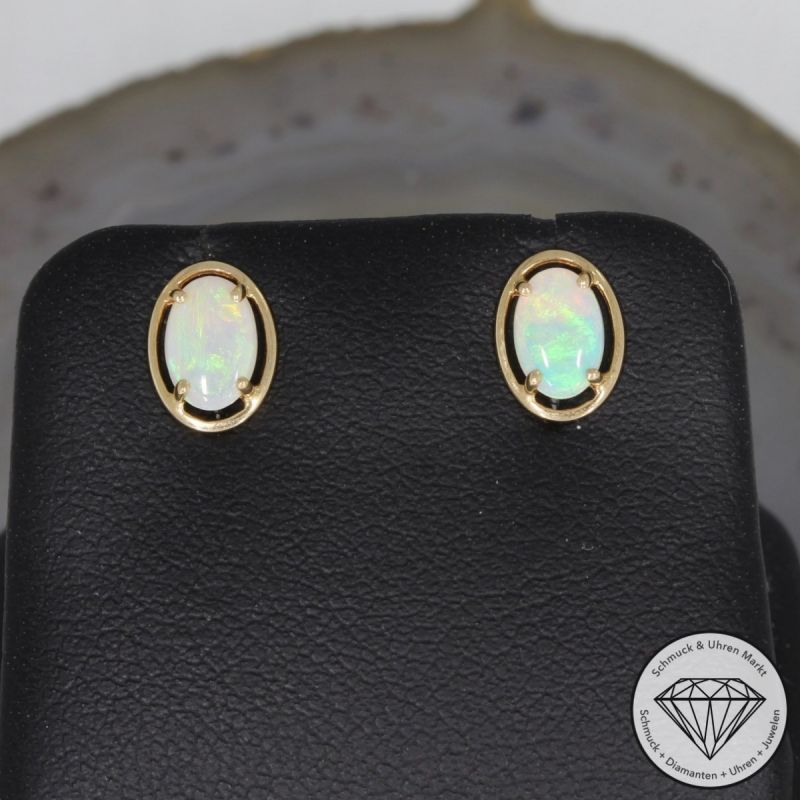 Wert 390 € Opal Ohrringe in 585er 14 K Gelbgold - 74871