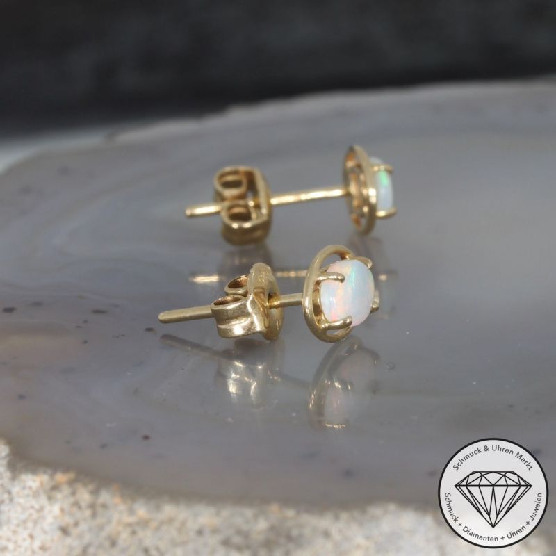 Wert 390 € Opal Ohrringe in 585er 14 K Gelbgold - 74871