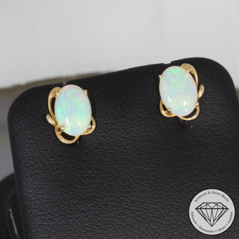 Wert 500 € Opal Ohrringe in 750er 18 K Gelbgold - 74897