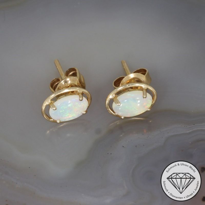 Wert 480 € Opal Ohrringe in 750er 18 K Gelbgold - 74923