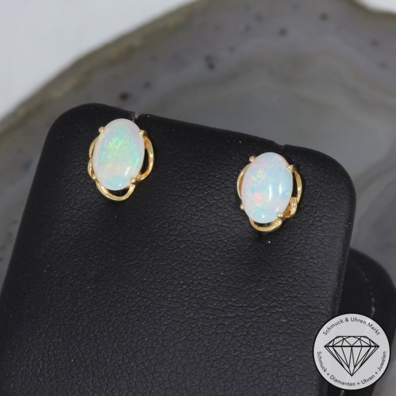 Wert 500 € Opal Ohrringe in 750er 18 K Gelbgold - 74924