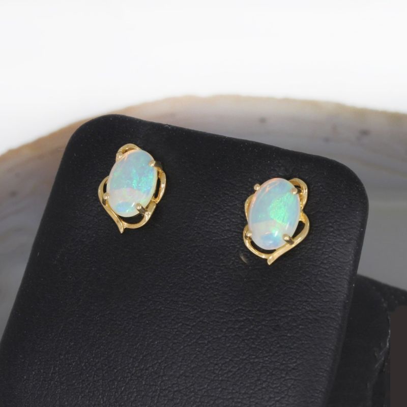 Wert 500 € Opal Ohrringe (0,80 carat) in 750er 18 K Gelbgold - 74926