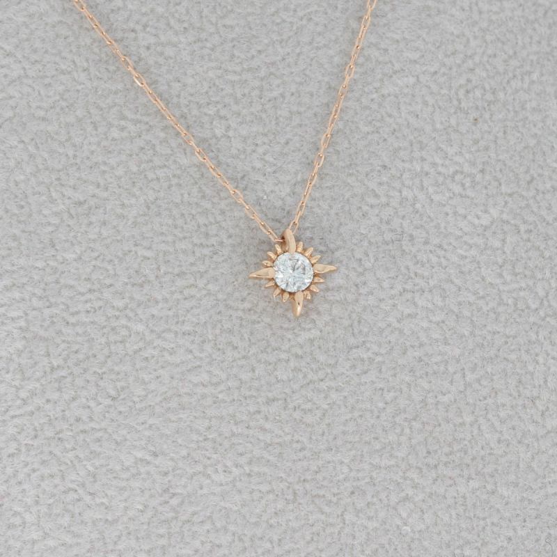 Wert 690 € Solitär Brillant Kette (0,10 carat) in 750er 18 K Rosegold - H961
