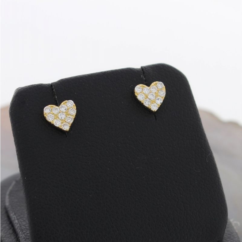 Wert 1150 € Brillant Herz Ohrringe (0,20 carat) in 750er 18 K Gelbgold - H923