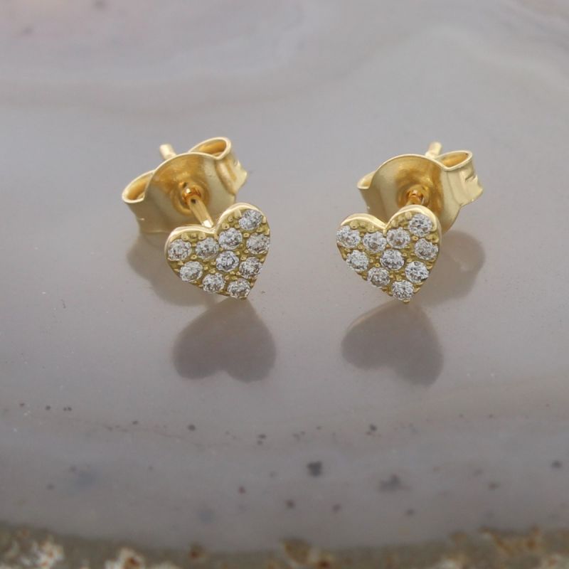 Wert 1150 € Brillant Herz Ohrringe (0,20 carat) in 750er 18 K Gelbgold - H923
