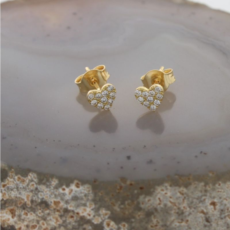 Wert 1150 € Brillant Herz Ohrringe (0,20 carat) in 750er 18 K Gelbgold - H923