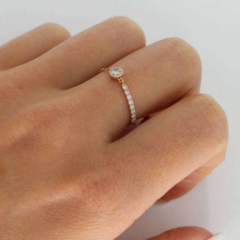 Sale! Wert 1190 € Brillant Ring (0,24 carat) in 750er 18 K Roségold - H915