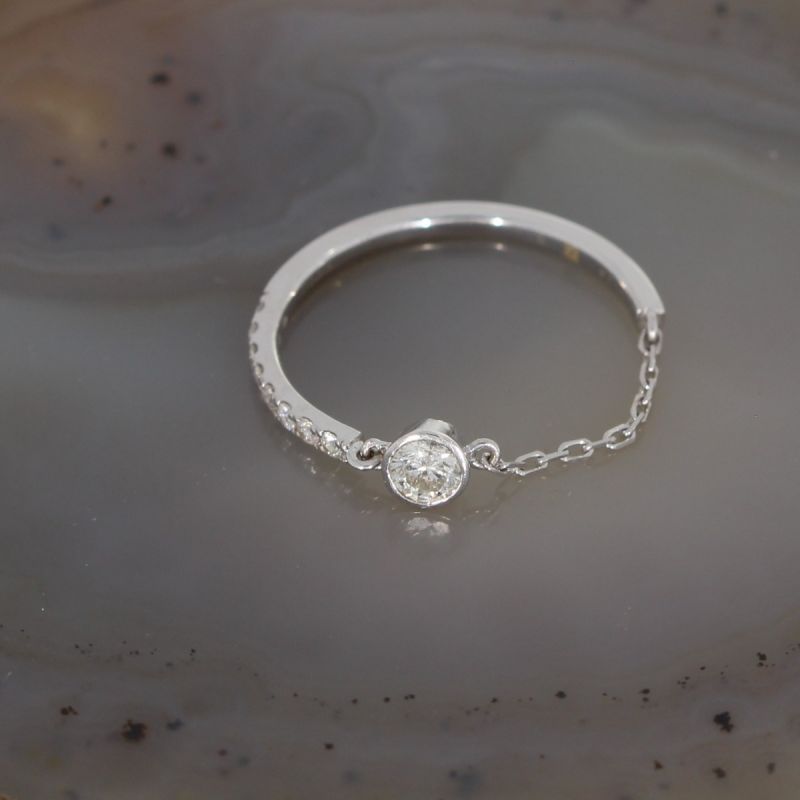 Sale! Wert 1190 € Brillant Ring (0,24 carat) in 750er 18 K Weißgold - H914