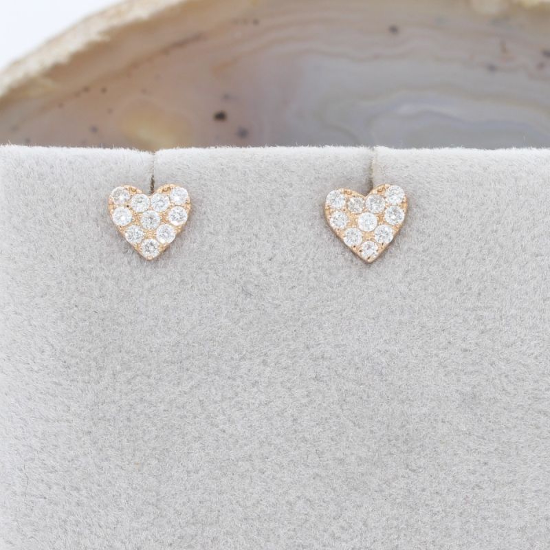 Wert 1150 € Brillant Herz Ohrringe (0,20 carat) in 750er 18 K Rosegold - H964