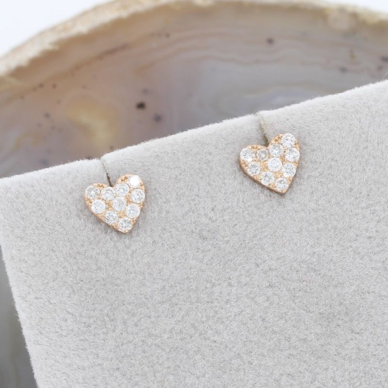 Wert 1150 € Brillant Herz Ohrringe (0,20 carat) in 750er 18 K Rosegold - H964