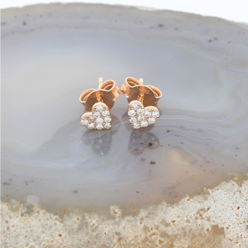 Wert 1150 € Brillant Herz Ohrringe (0,20 carat) in 750er 18 K Rosegold - H964