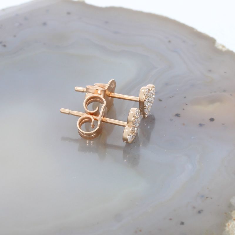 Wert 1150 € Brillant Herz Ohrringe (0,20 carat) in 750er 18 K Rosegold - H964