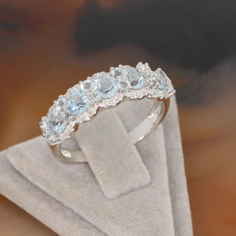 Wert 1850 € Brillant Topas Ring in 750er 18 K Weißgold Gr.56 - H979